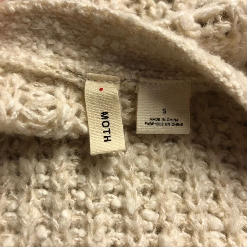 Moth Anthropologie cream zipper front sweater - Picture 5 of 6